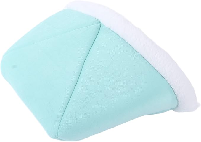 Cat Sleeping Bag Plush Pet Bed 40x52cm Mint Green - Soft Warm Semi - Closed Design, Washable Cozy Nest for Indoor Cats Puppies Kittens (Cat Litter-Mint Green)