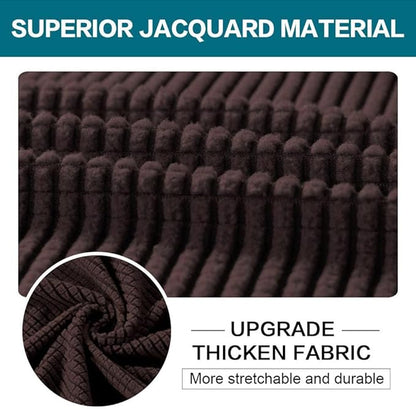 Turquoize 4 Piece Sofa Covers for 3 Cushion Couch Sofa Slipcover Soft Couch Cover for Dogs-Washable Sofa Furniture Covers with 3 Individual Large Cushion Covers Jacquard Fabric (XL Sofa, Brown)