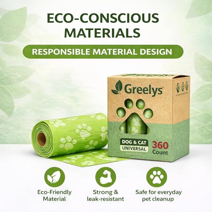 Dog Poop Bags 360 Count – Strong Leak-Proof, Easy Tear, Eco Friendly Biodegradable Waste Bags for Dogs & Cats - Sea Breeze