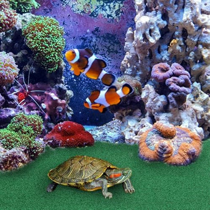 Abaodam Realistic Grass Mat for Turtle Basking Platform Durable Artificial Turf for Aquatic Terrariums Lightweight Lawn Carpet for Reptile Ramps and Fish Tanks, 39.3X19.6in