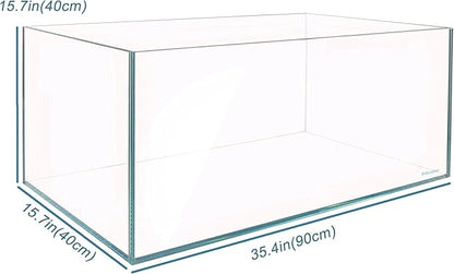 Allcolor Ultra Clear Rimless Aquarium Tank 6-60 gallons Low Iron Glass (38Gal - Anti-Jumping net)