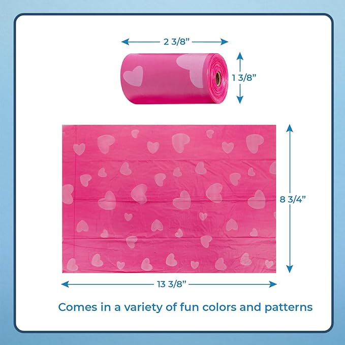 Best Pet Supplies Dog Poop Bags for Waste Refuse Cleanup, Doggy Roll Replacements for Outdoor Puppy Walking and Travel, Leak Proof and Tear Resistant, Thick Plastic - Assorted 2, 150 Bags