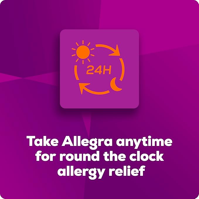Allegra Adult 24-Hour Allergy Relief Tablets, Non-Drowsy Indoor and Outdoor Allergy Medicine, 180 mg Fexofenadine HCI Antihistamine Pill, 90 Count Plus 1 Count Travel Pack
