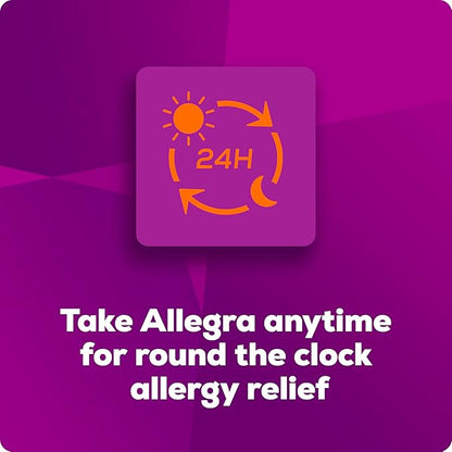 Allegra Adult 24-Hour Allergy Relief Tablets, Non-Drowsy Indoor and Outdoor Allergy Medicine, 180 mg Fexofenadine HCI Antihistamine Pill, 90 Count Plus 1 Count Travel Pack