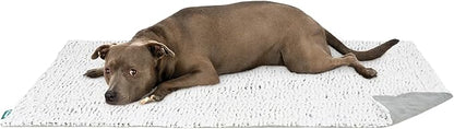 FurHaven Waterproof Dog Blanket – Birch Faux Fur & Suede Calming Throw for Pets, Washable – Gray, Large