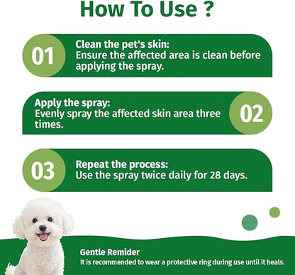 Hot Spot Spray Treatment, Wound Care & Itch Relief Spray for Dogs and Cats, Relives Scratching, Itchy Skin and Paw Licking, for All Animals, 2.02oz