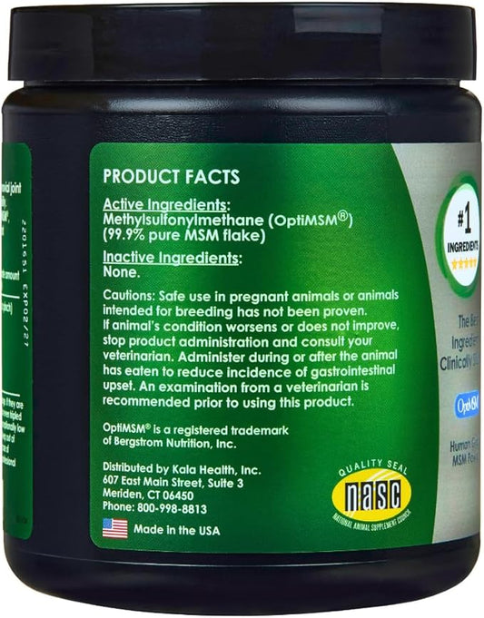 KALA HEALTH PeakTails MSM Powder for Dogs – 1 lb, Pure Organic Sulfur, Supports Joint Health, Mobility & Comfort – US-Sourced MSM, Flavorless Powder