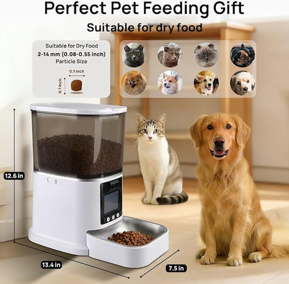 Automatic Cat Feeder with Camera Two-Way Video/Autio 5G WiFi, 5L | 3MP HD, Custom Voice, APP Control Automatic Dog Feeder with Night Vision, Cat Food Dispenser, Automatic Feeder Cat Dry Food
