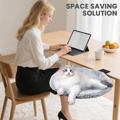 Cat Desk Bed with Replacement Cover, Cat Hammock Desks Cats Nest Furniture, Removable Washable Cats Sleeping Bed for Office Desks and Game Table, Supports Up to 45 lbs
