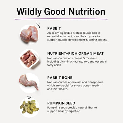 Stella & Chewy's Freeze-Dried Raw Cat Dinner Morsels - Premium Rabbit Recipe with 98% Responsibly-Sourced Meat & Organs - Natural Grain-Free Cat & Kitten Food - Made in USA - 18oz