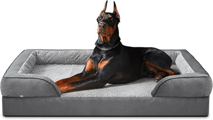 INVENHO Orthopedic Extra Large Dog Bed, XXL Waterproof Dog Sofa, Egg-Crate Foam Couch with Washable Removable Cover, Waterproof Lining and Nonskid Bottom