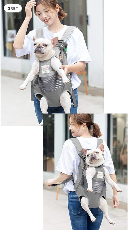 Dog Carrier Backpack - Legs Out Front - Facing Pet Carrier Backpack for Small Medium Large Dogs, Airline Approved Handsa - Canvas Mesh Free Cat Travel Bag