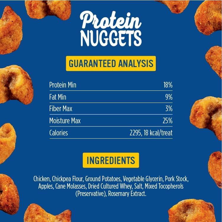 Blue Dog Bakery Protein Jerky Nuggets, Made w/Real Chicken & Apples, USA Chicken #1 Ingredient, Healthy Dog Treats, All Natural, 6 oz (Pack of 2)