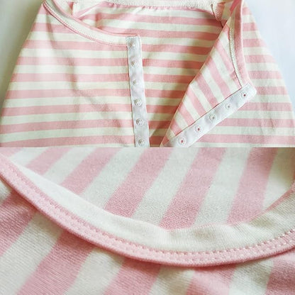 Dog’s Recovery Suit Post Surgery Shirt for Female Male Dog, E-Collar Alternative Wound Protective Clothes (Pink White stripe-5xl)