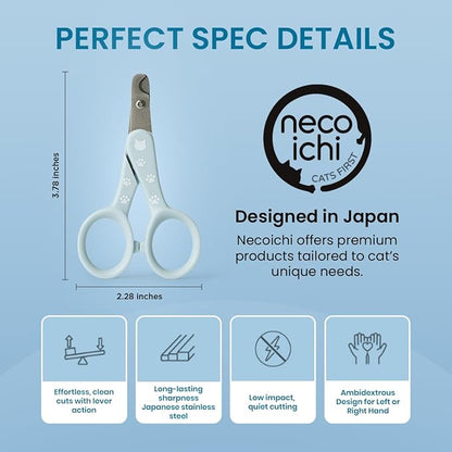 Necoichi Purrcision Feline Nail Clippers | Lever Principle Cat Nail Clipper | Butter-Smooth Cuts | Seki, Gifu Swordsmith Craftsmanship | Stainless Steel Cat Claw Trimmer for Indoor Cats (Mint)