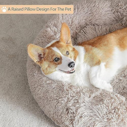 WNPETHOME Large Round Calming Dog Bed Cat Bed for Comfy Sleep