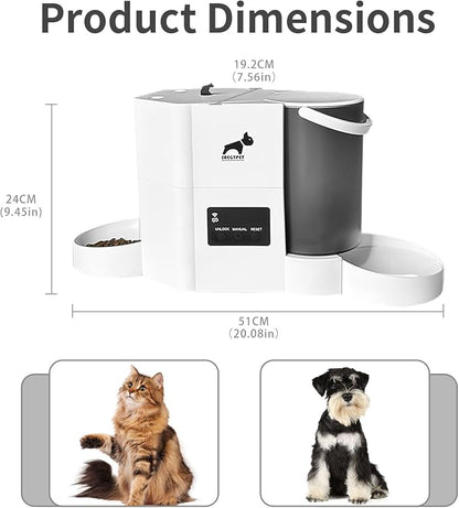 Automatic Cat Feeder 2-in-1 Cat Feeder and Gravity-Fed Water System | 3L Food Tank & 2L Water Tank for Supports 5G/2.4GHz Dual-band WiFi APP Remote Control | Up to 10 Timed Feedings Per Day