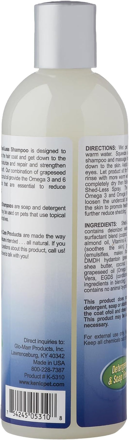 Kenic De-Shedding Dog Shampoo – Reduces Shedding with Omega-3, Omega-6, Vitamin E & B5, Gentle Conditioning Coat-Care Formula, Made in USA