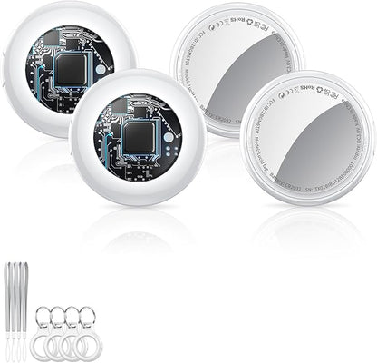 2026 New [Apple MFi Certified] (iOS Only) Tracker Tags-4 Pack, Bluetooth Tracker for Apple Find My, Replaceable Battery, Key Finder and Item Locator Smart Tag for Keys, Bags, Luggage, etc (White)