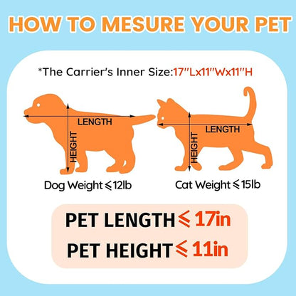 Petskd Top-Expandable Pet Carrier 19x13x9 Inches Southwest Allegiant Airlines Approved, Soft-Sided Carrier for Small Dog Under 12 lbs and Large Cat Under 15 lbs(Black)