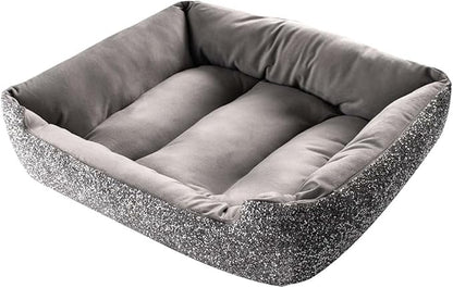 Sparkles Home Pet Bed, Sparkling Rhinestones, Soft, Comfortable Velvet, for Lounging Dogs, Cats, Pets, Silver, Small, Sold Individually