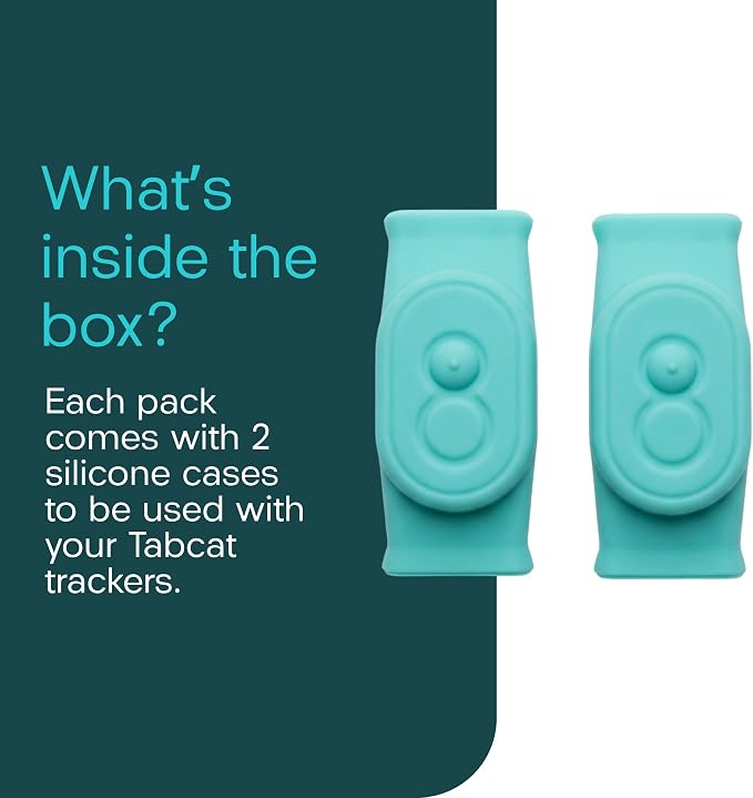 Tabcase v2 Protective Cases (2 Pack) for Loc8tor TabCat Pet Collar Locator v2 (Turquoise)