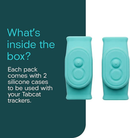 Tabcase v2 Protective Cases (2 Pack) for Loc8tor TabCat Pet Collar Locator v2 (Turquoise)