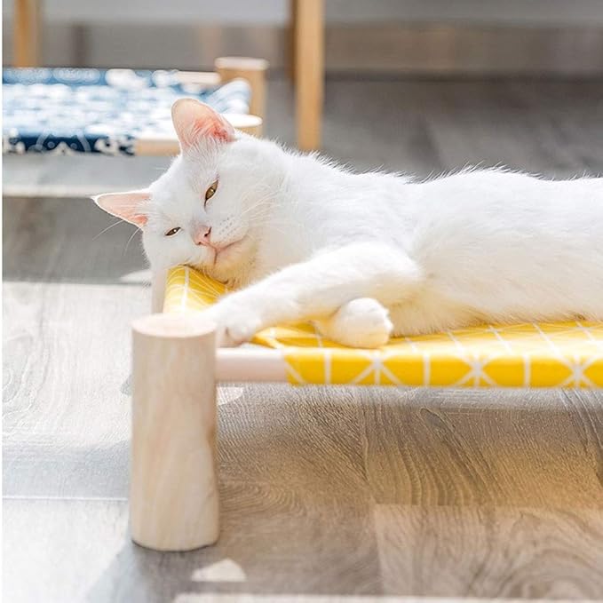 Cat Litter Four Seasons Universal Removable and Removable Cat Bed Cat Litter Cat Supplies Pet Bed Hammock Kennel Dog Bed Yellow Grid (17.5 Kg Cat and Dog Unive