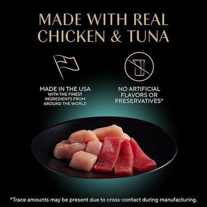 Sheba Perfect Portions Wet Cat Food Cuts in Gravy, Cat Food Wet Recipe, Sustainable Tuna Entree & Roasted Chicken Entree, 2.6 oz. Twin-Pack Trays (12 Count, 24 Servings)
