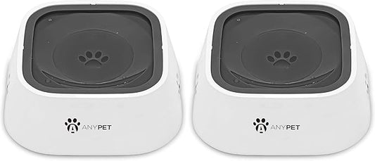 No-Spill Dog Water Bowl, Anti-Splash Pet Slow Drinking Water Feeder, Spill Proof Travel Bowls for Large Medium Small Dogs and Cats (Pack of 2)
