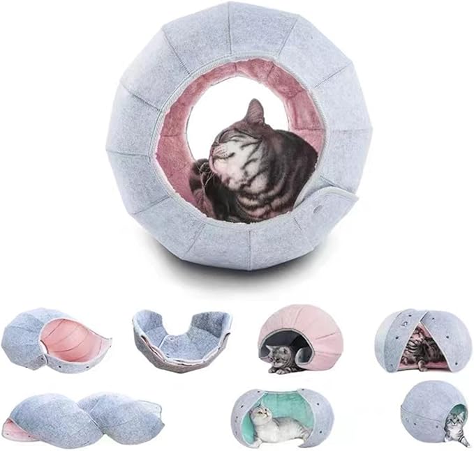 Foldable Pet Bed Cat Litter Breathable Kennel Cave Tunnel Toy Semi-Enclosed Creative Cat Mat Four Seasons Pet Supplies Felt Cloth