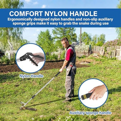 Snake Catcher Grabber, 69" Snake Grabber Tool for Rattlesnake Heavy Duty Professional Reptile Tongs Extra Long with Wide Jaw Handling Tool Stainless Steel Tube Sponge Handle