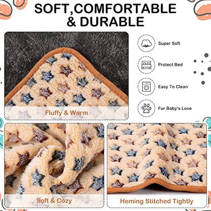 Reginary 4 Pcs Guinea Pig Fleece Cage Liners, Star Pattern, 12 x 12 Inch