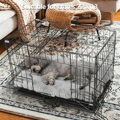 Cat Beds for Indoor Cats Washable Dog Bed Crate pad for Extra Small Dogs Ultra Soft Pet Kennel Pad for Cage Flat Puppy Kitten Cushion Sleeping Mat Anti-Slip Light Grey 22 x 13
