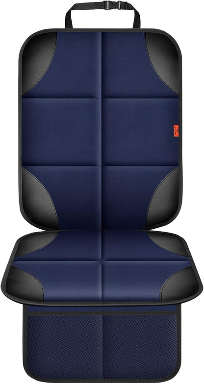 XHYANG Car Seat Protector 1 Pack Car Seat Cushion Mat Thickest Padding,Waterproof 600D Fabric Car Seat Covers for Non-Slip Backing Mesh Pockets for Baby and Pet (Blue, 1 Pc)