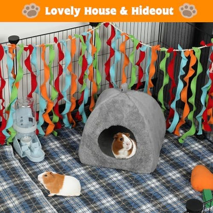 BWOGUE Guinea Pig Bed Hideout, Washable Hamster Cave for Small Animals