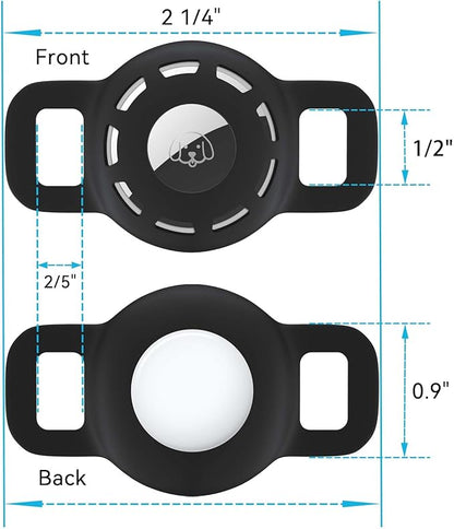 for Air tag Cat Collar Holder for Apple Air Tag, 2 Pack of Pet Collar Holder for Cat and Small Dog Collar Within 1/2 inch and 2 Pack Protector for Air Tag