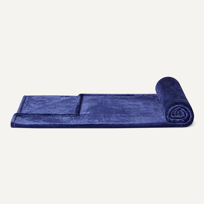 Amazon Basics Throw Blanket, Ultra-Soft Flannel Fleece Blanket, Lightweight Cozy for Couch Sofa Bedroom, Fade-Resistant Fabric, 50 x 60 Inches, Navy