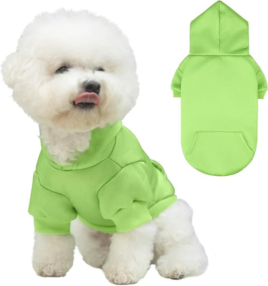 KOOLTAIL Dog Hoodie for Large Medium Small Dogs, Soft and Warm Pet Sweater with Leash Hole and Pocket Boy Girl, Puppy Fall Winter Jacket Clothes, French Pitbull Cold Weather Coat Sweatshirt,Green M