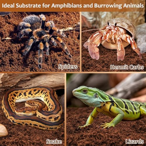 Riare 8 Pack Natural Coconut Fiber Substrate, Coco Coir Reptile Bedding