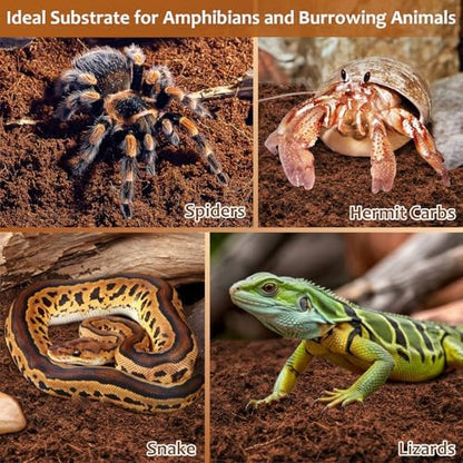 Riare 8 Pack Natural Coconut Fiber Substrate, Coco Coir Reptile Bedding