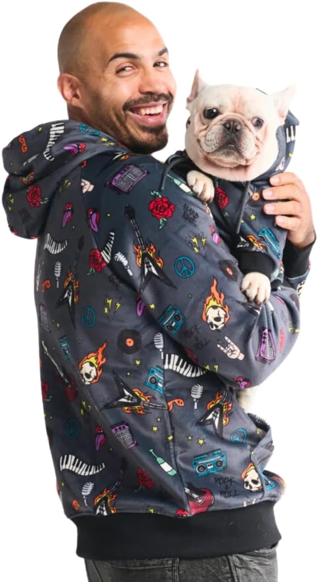 Spark Paws Human Hoodie - Premium Quality, Buttery Soft, Superior Comfort and Fit, Calming Fleece Interior, Suitable for All Styles - Rock and Roll - 2XL