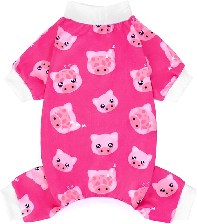 XPUDAC Dog Pajamas Soft Stretchy Pig Dog Clothes for Large Dogs Pet Jumpsuit Cat Apparel-3XL
