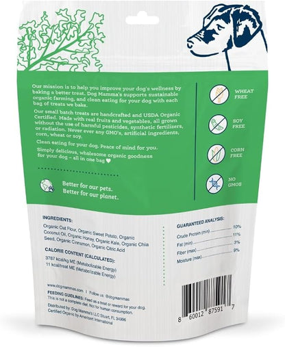 Dog Mamma's Organic Sweet Potato & Kale Recipe - Certified Organic Dog Treats 6 oz