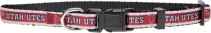 Pets First Collegiate PET Collar New Version Utah Utes Dog Collar, Size Small. Best Sports Team Color for Dogs & Cats. A Shiny & Colorful Dog & Cat Collar Licensed by The NCAA