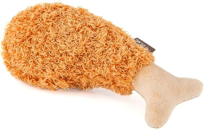 P.L.A.Y. Cute Plush Dog Toys - Fast Food Themed Durable Giggle Chew Toy, Great for Puppies & Small, Medium, Large Dog - Machine Washable, Recycled Materials (American Classic Fried Chicken, X-Small)