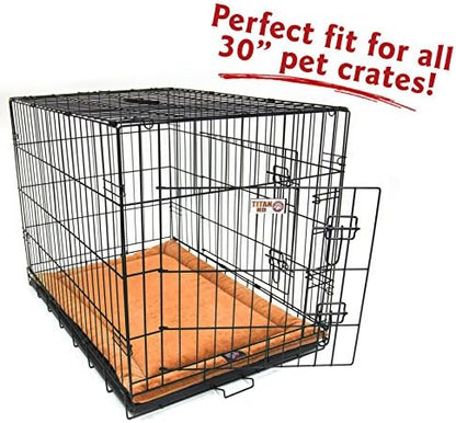 Majestic Pet Dog Crate Mat - Machine Washable Soft Plush Pet Bed Pad for Crates & Kennels | USA Crafted | 30"x21" Villa Orange