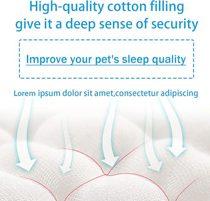 Cat Beds for Indoor Cats - Cat Bed Washable 20/24 inches, Dog Beds for Small Medium Dogs, Anti Anxiety Round Fluffy Plush Faux Fur Pet Bed, Thick Bottom (Blue, Medium)