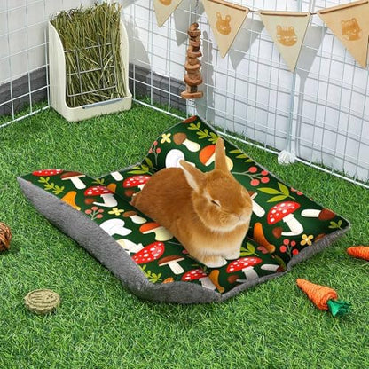 18"x15" Soft Plush Rabbit Bed Washable Cuddle Mat for Small Pets