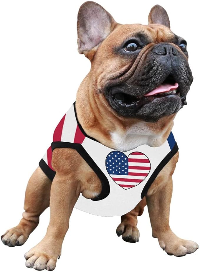 4th of July Vest for Dog American Flag Clothes Small Large Dog Apparel Pet Supplies Shirts (XX-Large, DLR02)